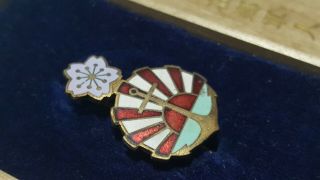 WWII Japan Navy Association Special Member Rising Sun Anchor Sea Cherry Badge 3