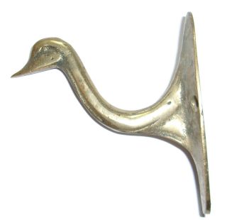 3.  75 " Tall Solid Brass Single Swan Head & Neck Coat Hook Wall Door Hanger