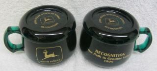 2 Vtg 1998 John Deere Employee Recognition Coffee Mugs Cup Coaster Warm Lid