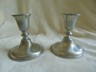 2 Empire Pewter Weighted Candlesticks Candle Holders 839