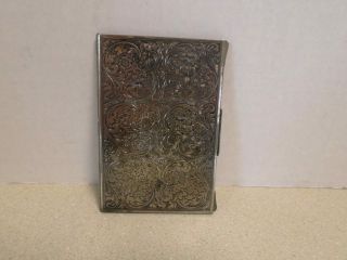Vintage Antique Victorian Silver Plate Business Card Or Photo Holder Case