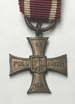 Wwi 1920 Polish Poland Cross Of Valor Mini Medal G75