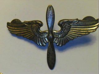 Wwii Us Army Air Forces Cadet Visor Hat Badge - 3 Inch Sterling
