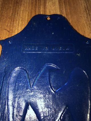 Vintage Blue Cast Iron 1808 Temperance Eagle Metal Plaque Made in USA 3