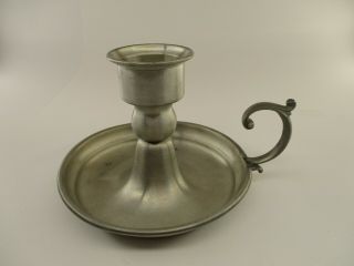 Leonard Pewter Candle Holder With Handle - Made In Bolivia