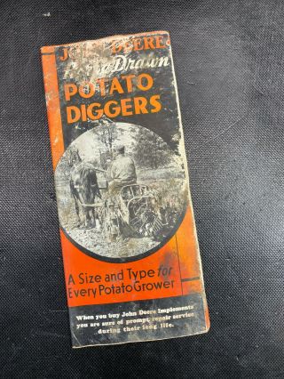 Vtg 1937 John Deere Potato Diggers Brochure Booklet Pamphlet Farm Tractor