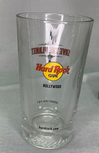 Hard Rock Cafe Pint Glass Save The Planet Hollywood California 4 Of 4