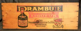 Vintage Wooden Drambuie Liquor Crate Repurposed Front Panel Bar Sign/wall Plaque