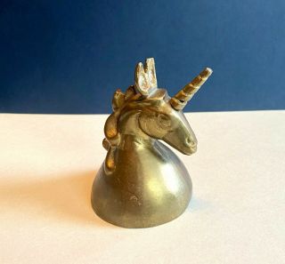 Unique Northern Wei Model Cast Brass Or Bronze Unicorn Head Hand Bell