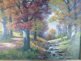 Vintage Oil Painting Landscape Trees American Impressionist Creek Mission Era 2