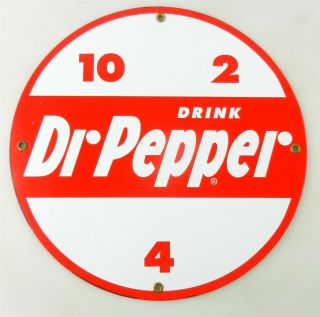 12 " Round Drink Dr Pepper Soda Pop Porcelain Advertising Sign T129