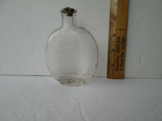 Antique Pumpkinseed Flask 4.  5in.  Tall Merry Christmas&happy Year In Wreath