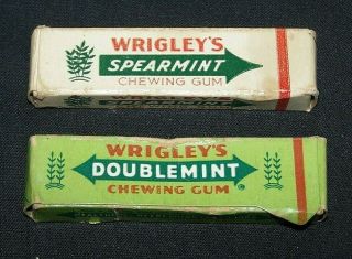 2 Empty Vintage Chewing Gum Packs - Wrigley 
