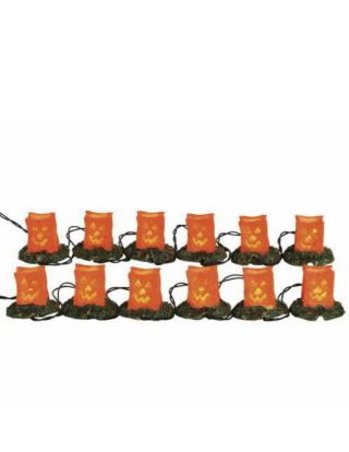 Lemax Spooky Town Lighted Pumpkin Luminary String 12 Per String Retired 24761