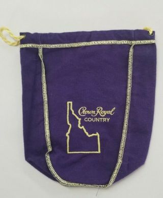 Rare Crown Royal Country Purple Felt Bottle Bag 750 Ml W State Of Idaho Outline