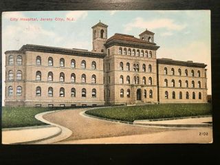 Vintage Postcard 1910 City Hospital Jersey City Jersey
