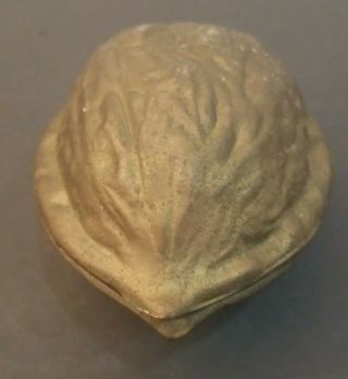 Vintage Large Heavy Brass Nut Shell Nutcracker Walnut 5 " X 4 " X 3 "