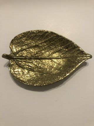 1948 Va Virginia Metalcrafters Mulberry Leaf Brass Dish Cw 3 - 27