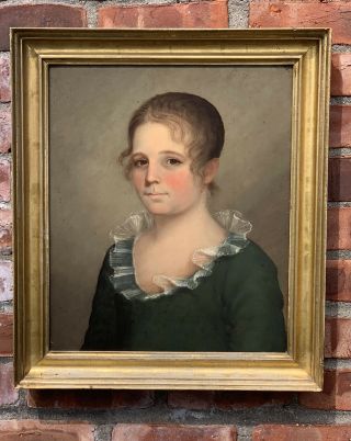 Circa 1840 American School Southern Portrait Of A Charming Boy On Poplar Panel