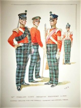 Watercolour,  71st Highland Light Infantry Officers,  Charles Stadden