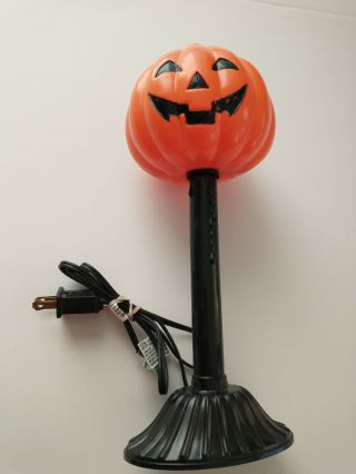 Vintage Halloween Plastic Blow Mold Jol Pumpkin Candle Stick Light Ups 12 "