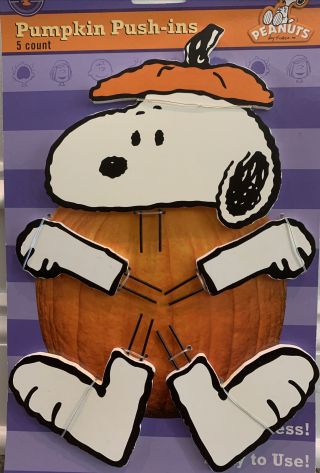 Peanuts Snoopy Pumpkin Push - In Halloween Decoration Kit 5 Count Wood 2014