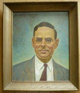 Eugene Montgomery,  Listed Illinois Portrait Artist Vintage Oil Impressionism Old