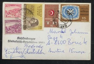 Pakistan 1968 Kapfenberger Hindukusch Mountain Expedition Signed Postcard