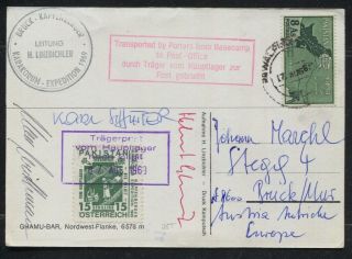 Pakistan 1969 Bruck - Kapfenberger Karakorum Mountain Expedition Signed Post Card