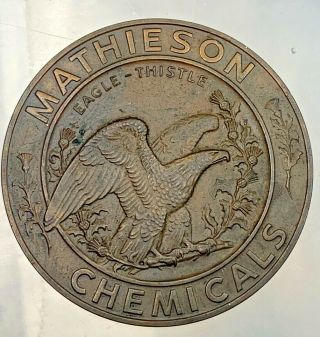 Mathieson Chemicals Medallic Art Co Ny Bronze Medallion 50 Year 1892 - 1942