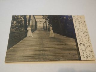 Rppc Real Photo Postcard County Line Bridge Cerro Gordo Il Illinois 1910