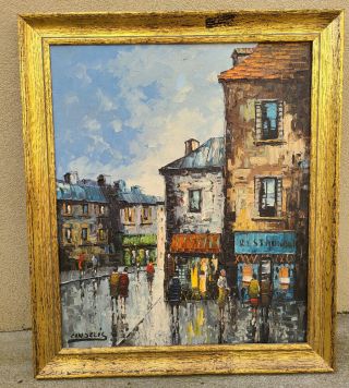 Vintage Candelis Impressionism Oil Painting Montmartre Paris France City Scene