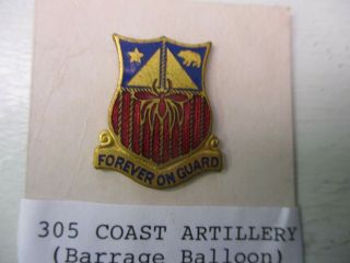 Us Army 305th Coast Artillery (barrage Balloon) Distinctive Unit Insignia (dui)