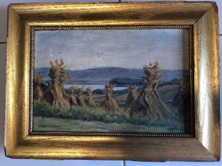 1894 Oil On Canvas Landscape Painting Signed Sophie Mirabal ? 6 " By 9 "
