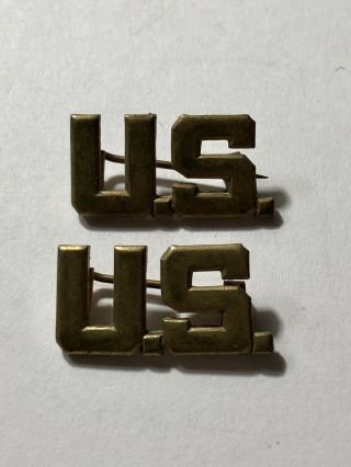 British Made Us Ww2 Us Collar Insignia Pins Made By Firmin London Scarce