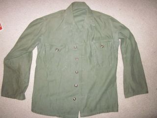 Us Army Wwii Or Korean War Era Cotton Combat Shirt Size Medium