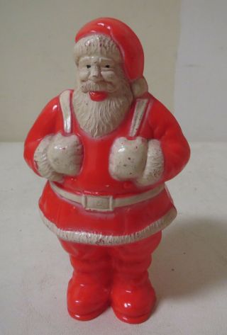 Vintage 1950s Irwin Hard Plastic Santa Claus Candy Holder 6 "