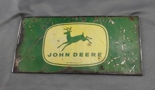 Vintage John Deere Metal Sign 7 - 1/2 X 3 - 3/4 Inch 1956 - 57 Planter Box Cut - Out