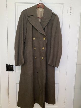 Wwii Military Wool Trench Coat 1942 Made In Australia Size 42 - 44 Large
