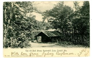 Haines Falls Ny - Old Boat House At Kaaterskill Lake - Postcard Catskills