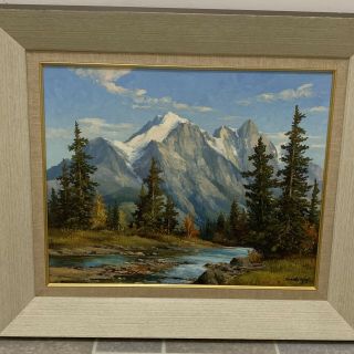 Duncan Mackinnon Crockford (canadian 1922 - 1991) O/c Mountain Landscape,  16 X 20