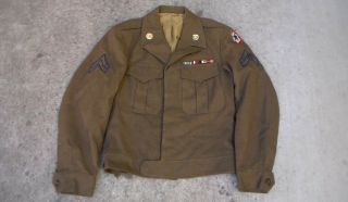 Old Ww2 To Korean War Era Us Army Dress Uniform Ike Jacket & Insignia