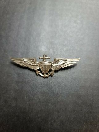 Vintage Usa Navy Insignia Pilot Wings / Anchor Pin Badge