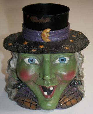 Witch Halloween Tealight Candle Holder Witch Euc