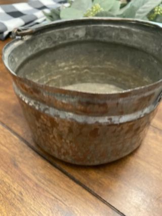 Old Vintage Hand Hammered Copper Bowl Handlmetal Dish Metalware
