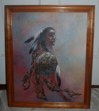 Native American Oil Painting By The Late Jerry Salazar 16 X 20