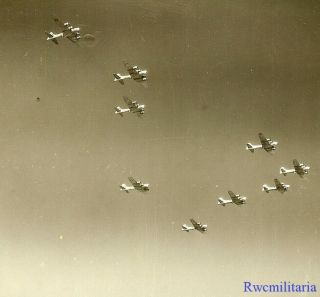 Org.  Photo: Aerial View 384th Bomb Group B - 17 Bombers; Oeynhausen,  Germany 1945