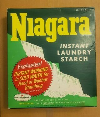 Vintage Niagara Instant Laundry Starch 1 Lb 8 Oz Economy Size Box Mostly Full