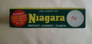 Vintage NIAGARA Instant Laundry Starch 1 lb 8 oz ECONOMY SIZE Box mostly full 3