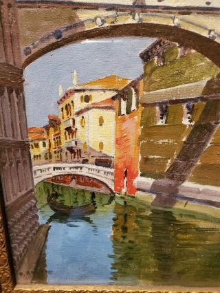 Venice Bridge of Sighs - Impressionist oil - c.  1900 - signed P.  Ranson 2